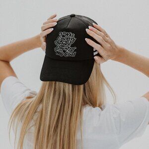 033 Understated Leather Country Cool Trucker Hat In Black